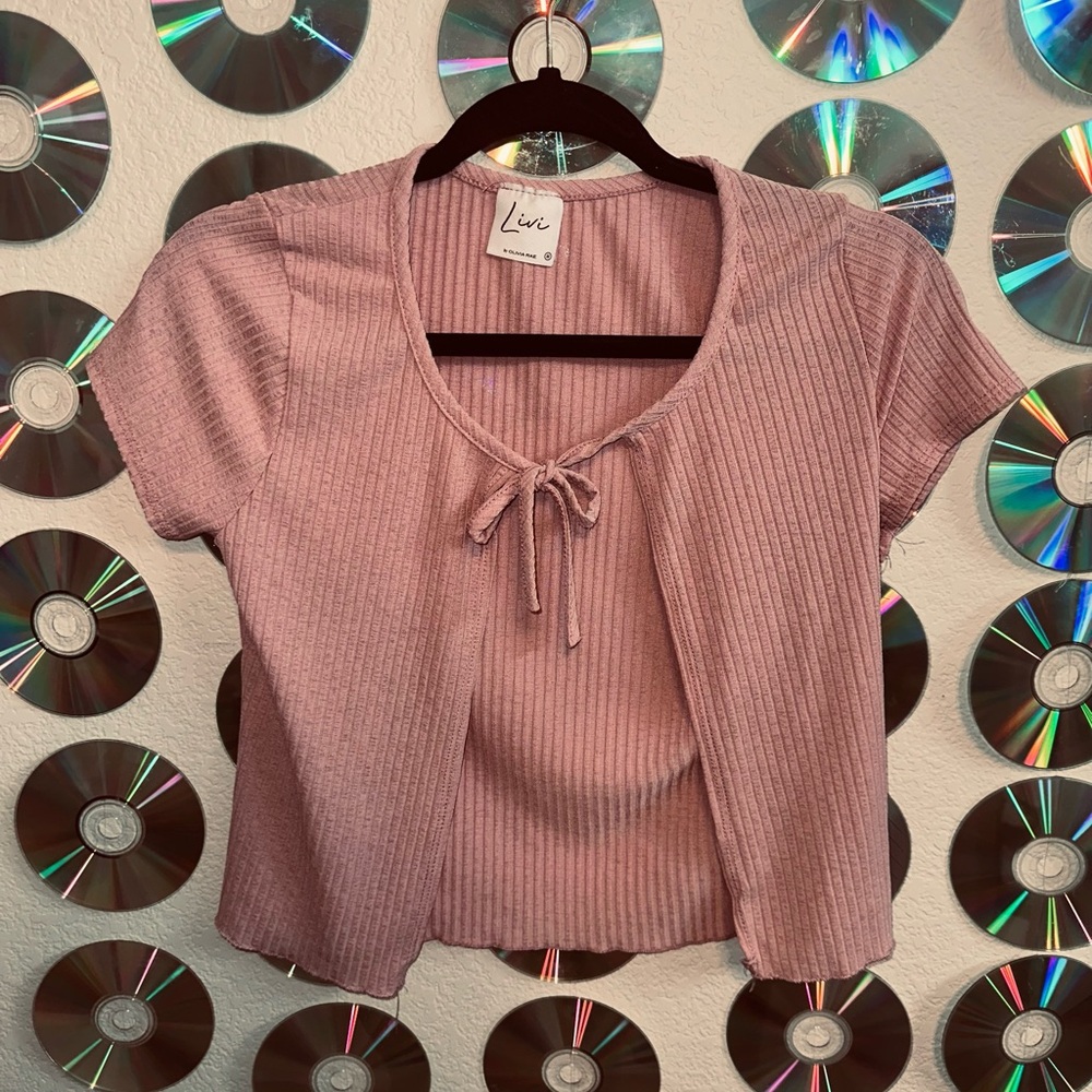 Olivia Rae Mauve Ribbed Crop Top